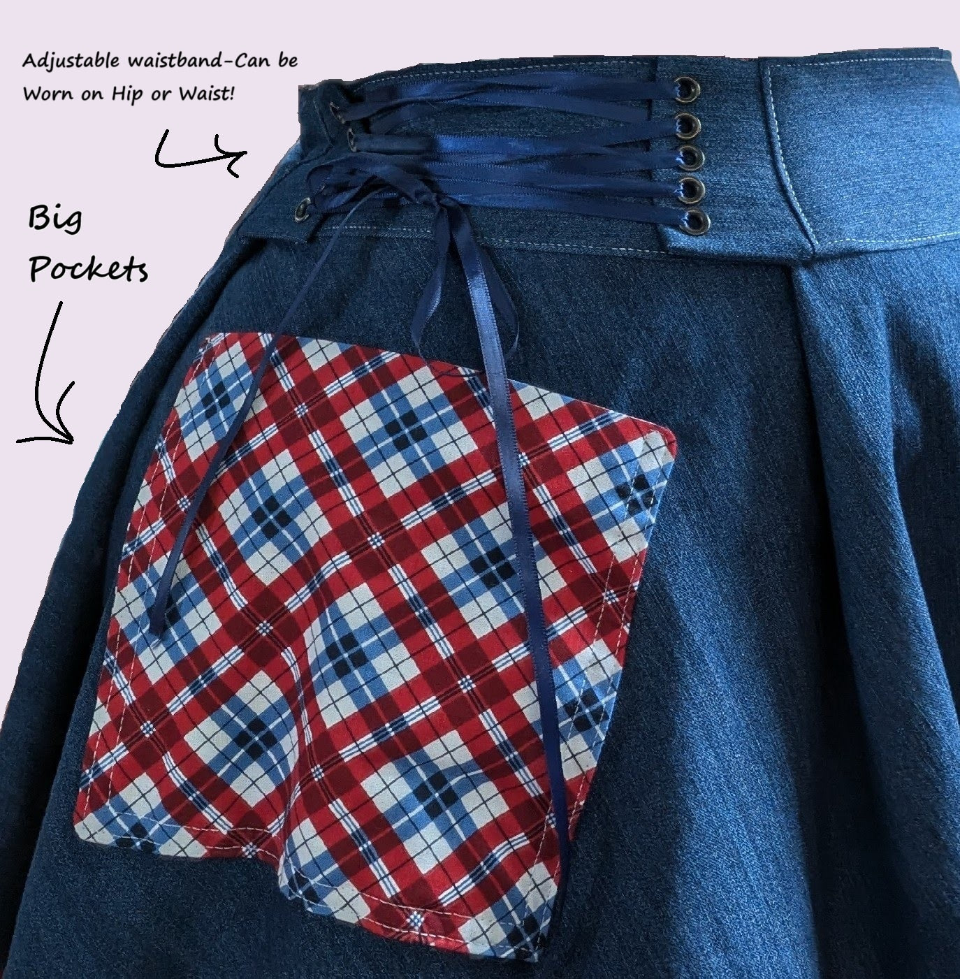 Adjustable Waistband Women's Skirt
