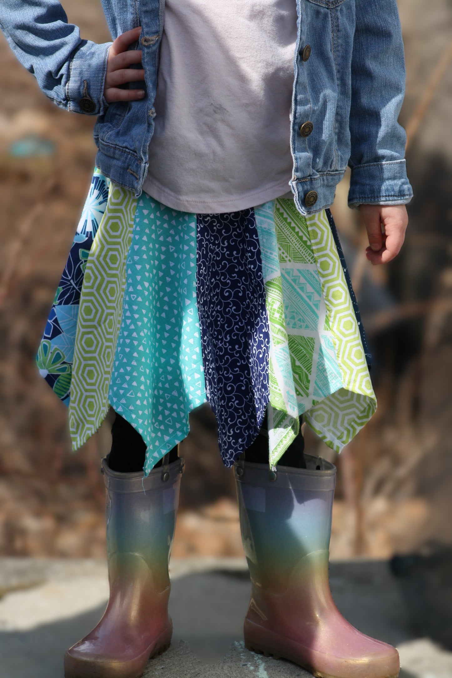 Handkerchief Skirt Green and Teal