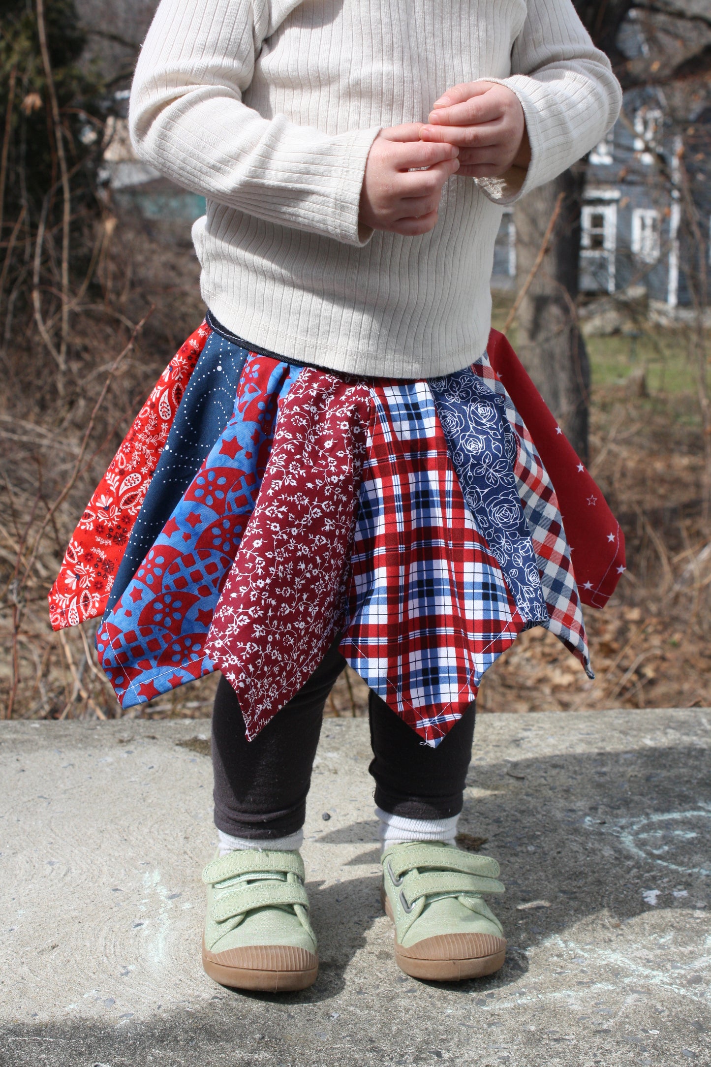 Handkerchief Skirt- Red and Blue