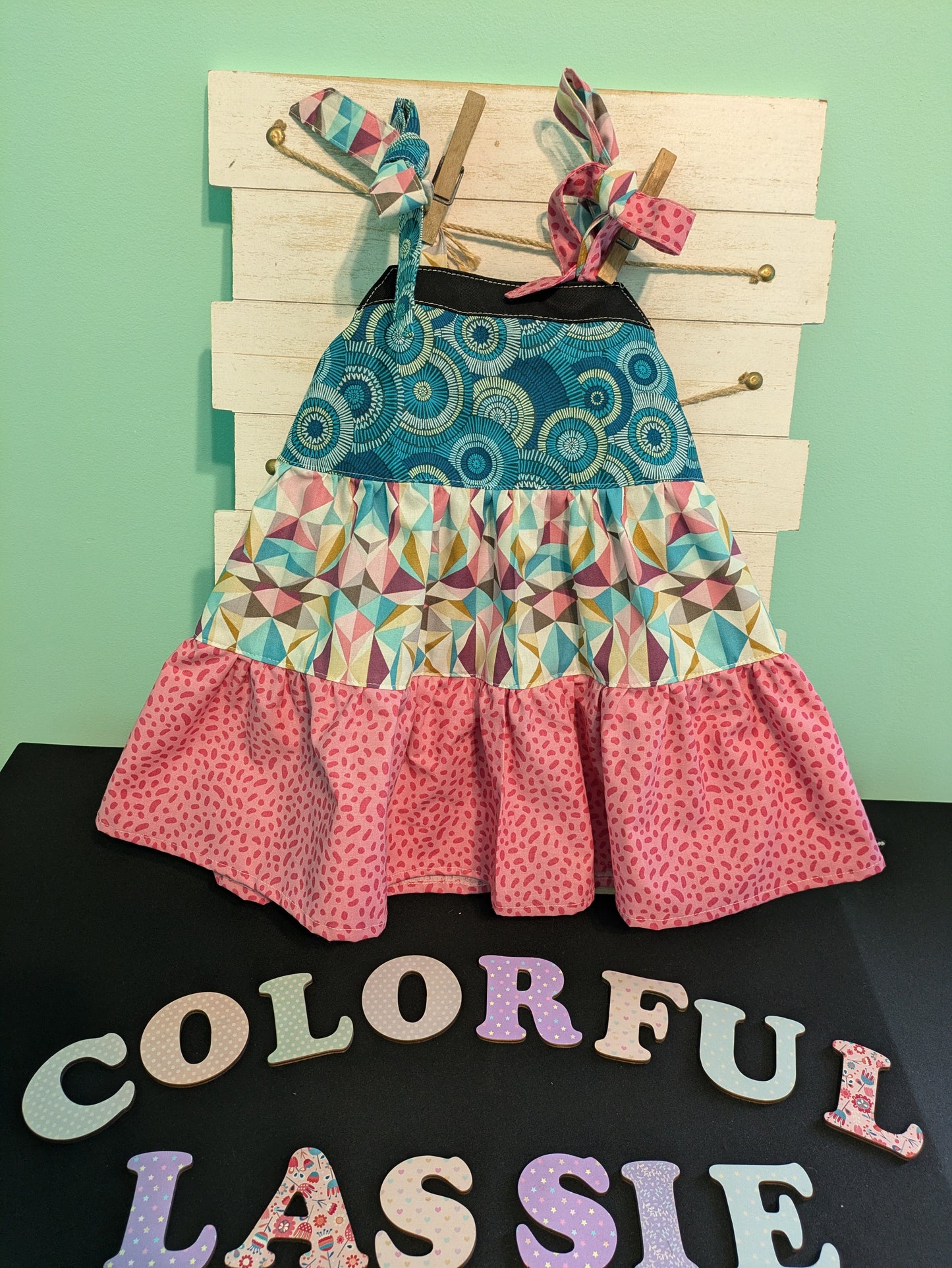 Layered Dress- Pink and Teal