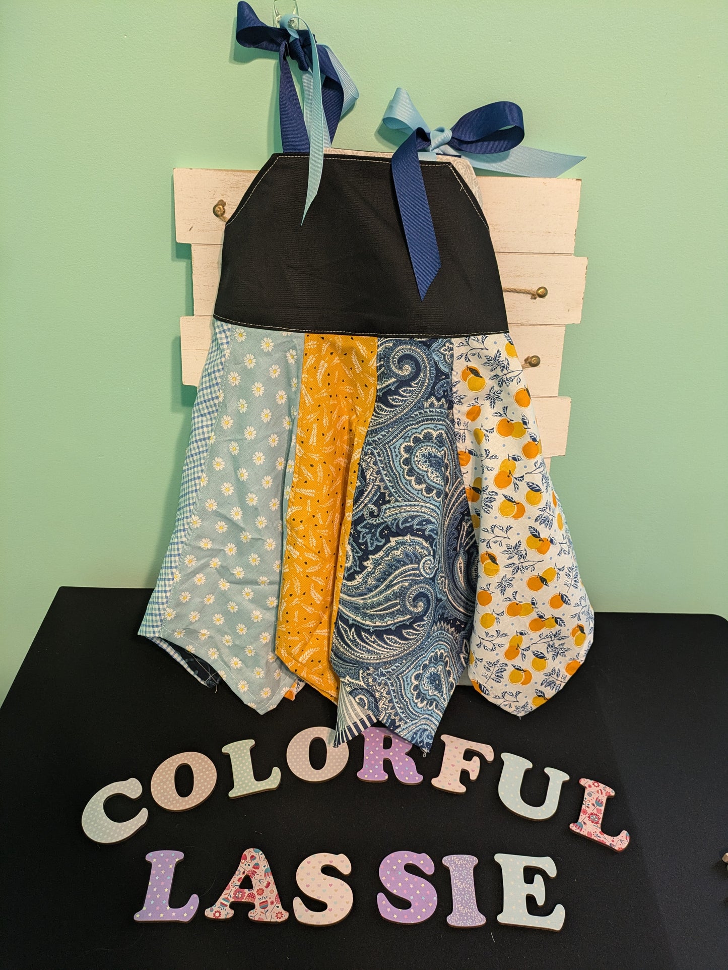 Handkerchief Dress- Blue and Yellow