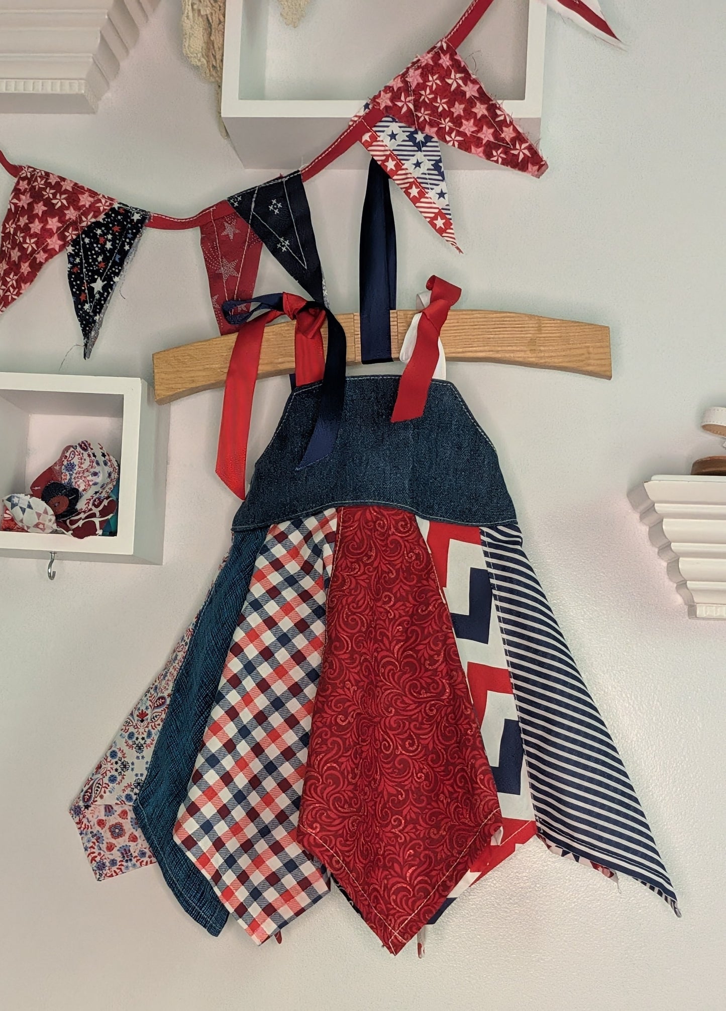 Handkerchief Dress- Red and Blue