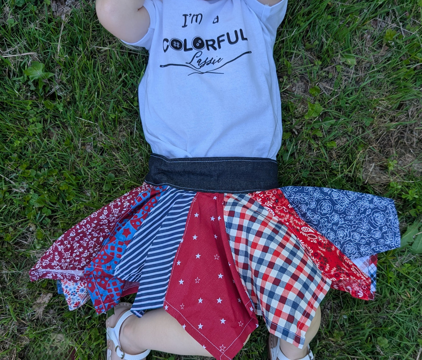 Handkerchief Skirt- Red and Blue