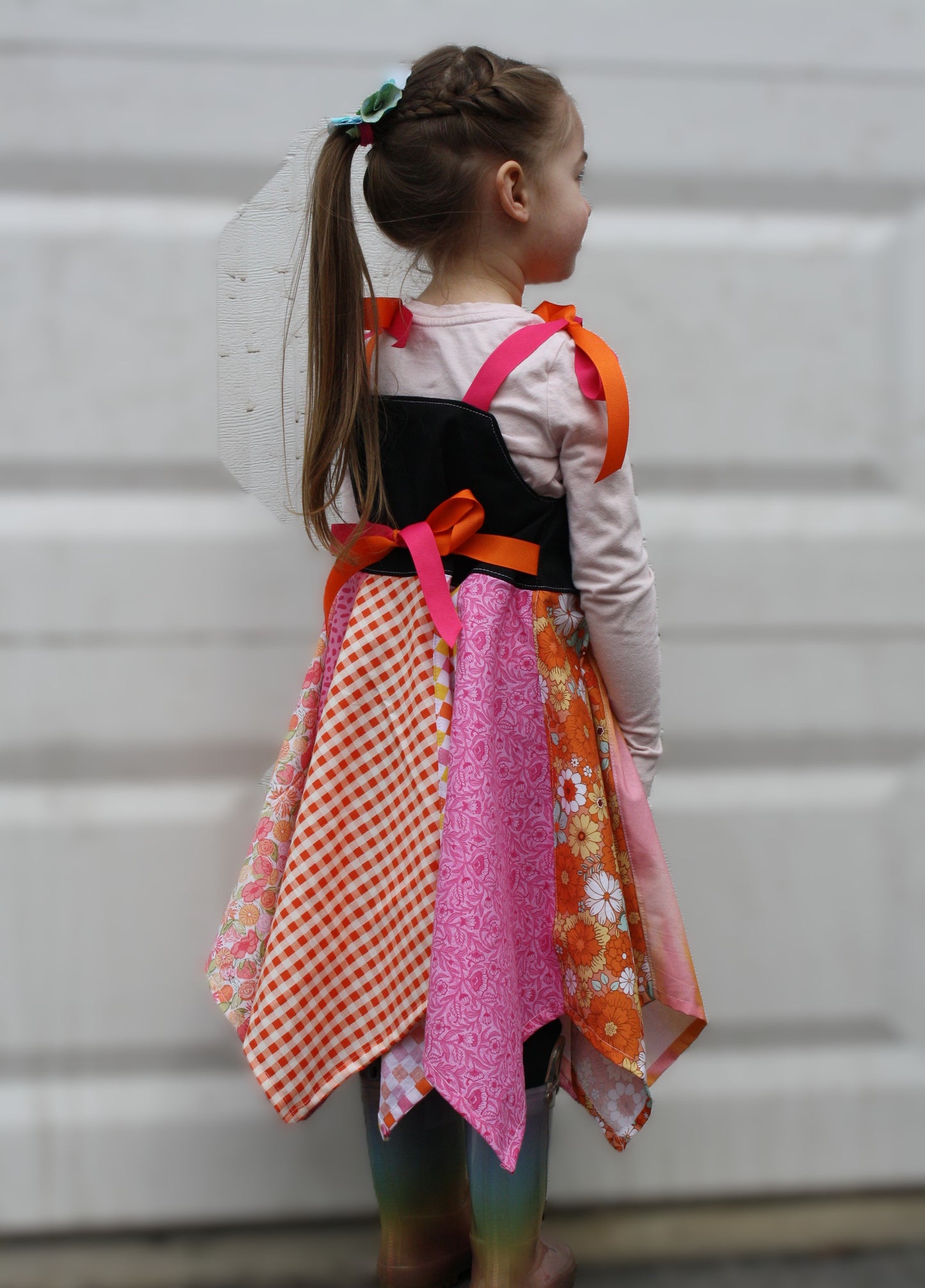 Handkerchief Dress- Pink and Orange