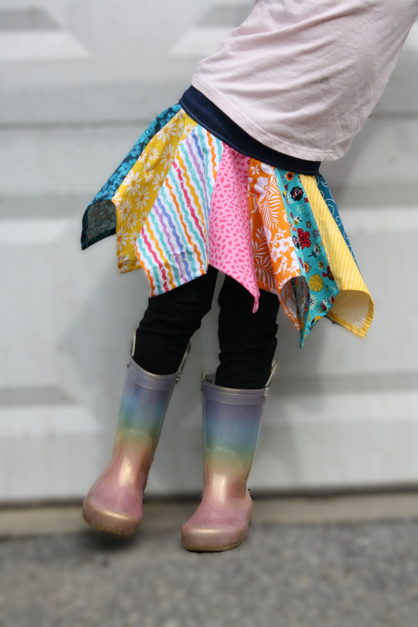 Handkerchief Skirt- Birds, Vibrant Spring
