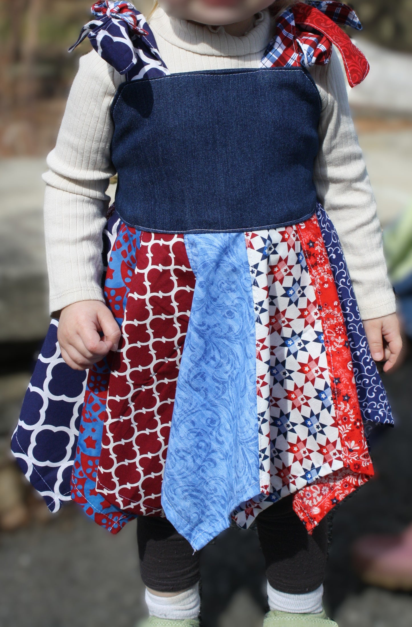 Handkerchief Dress- Red and Blue