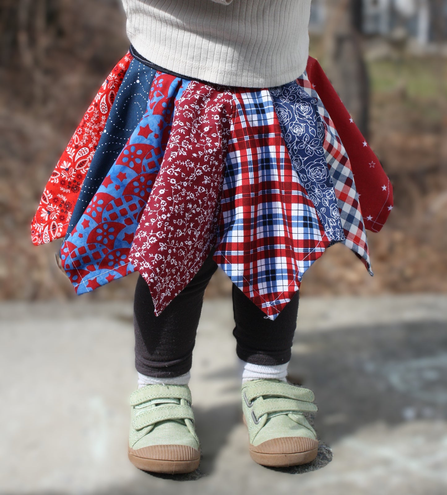 Handkerchief Skirt- Red and Blue