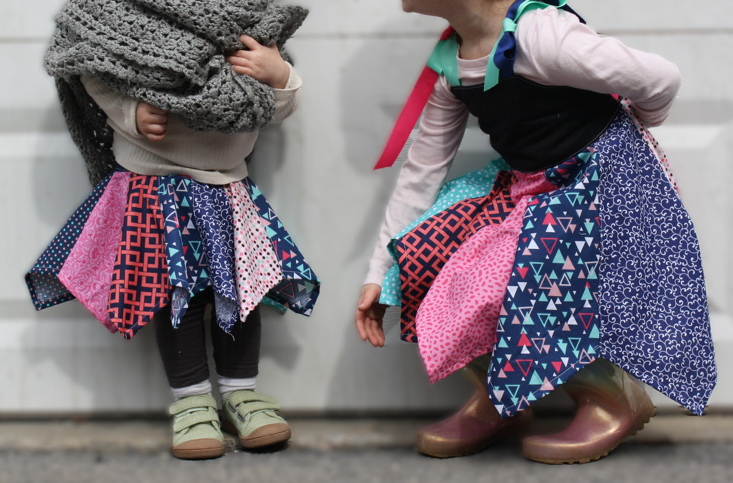 Handkerchief Skirt Pink, Teal and Blue