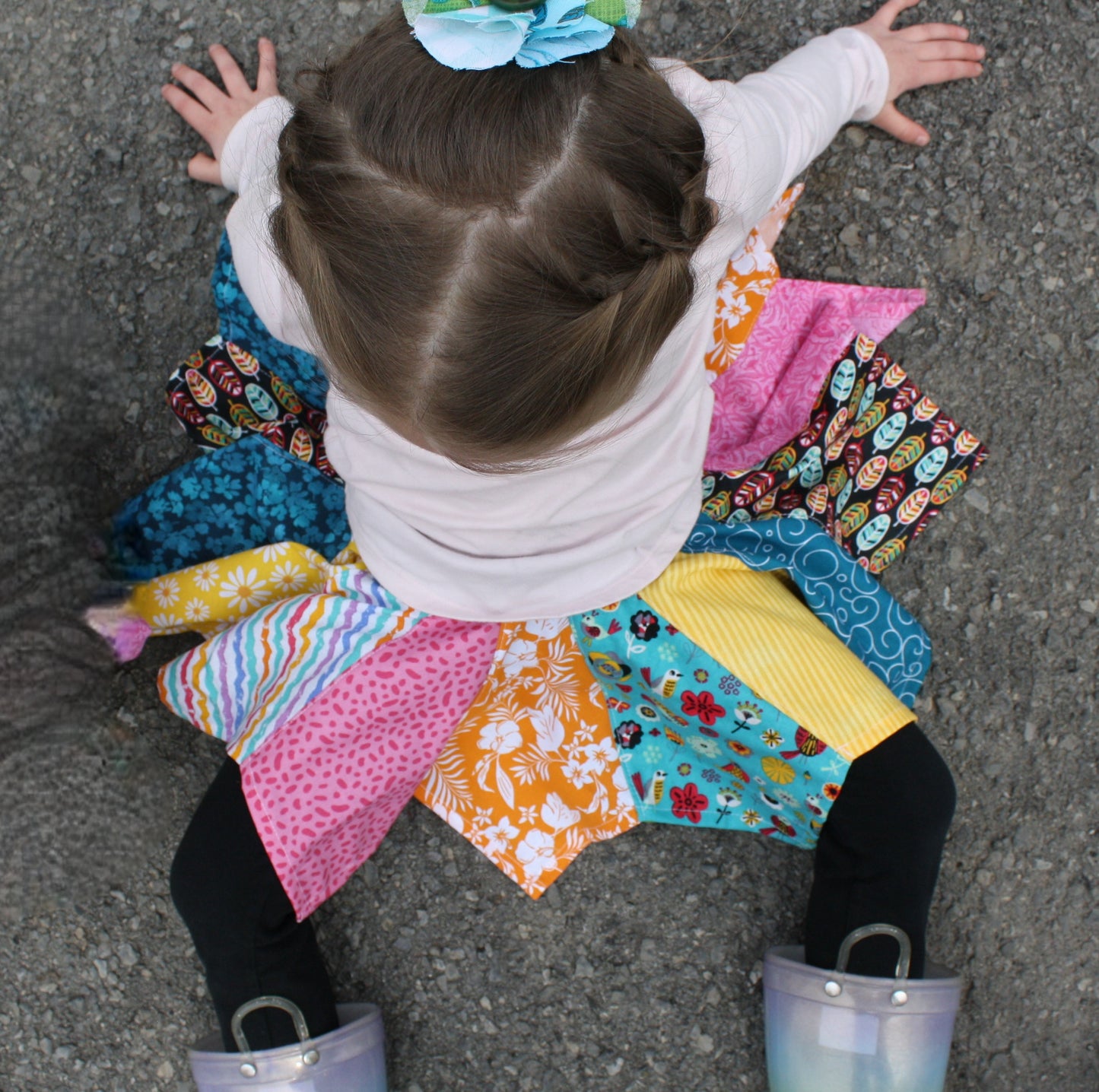 Handkerchief Skirt- Birds, Vibrant Spring