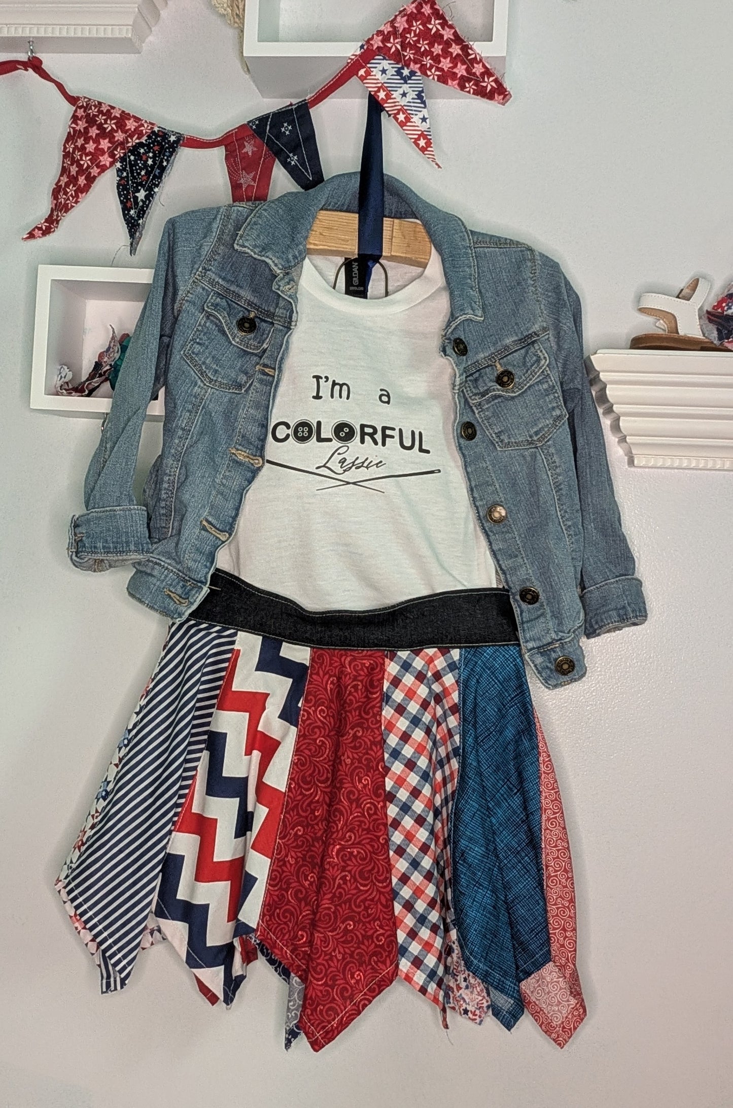 Handkerchief Skirt- Red and Blue