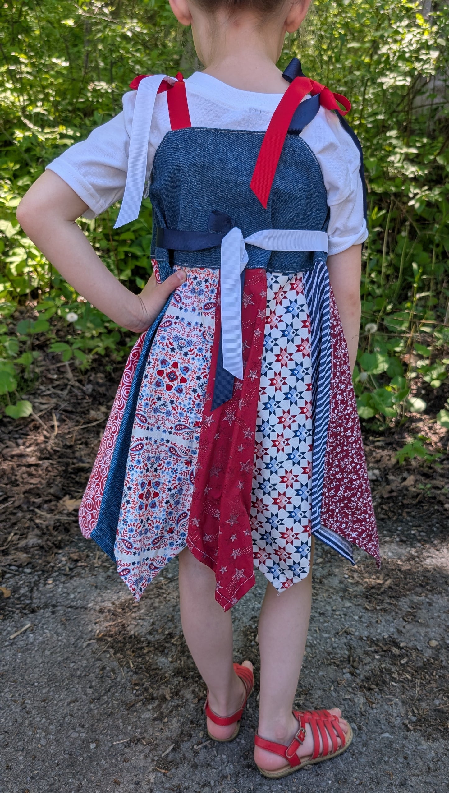 Handkerchief Dress- Red and Blue
