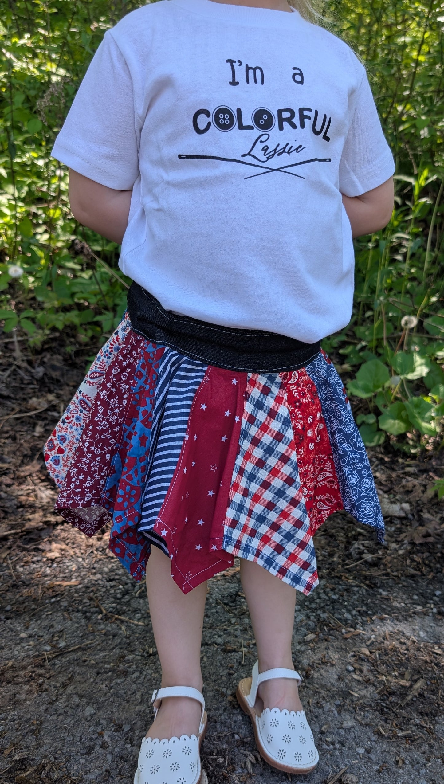 Handkerchief Skirt- Red and Blue