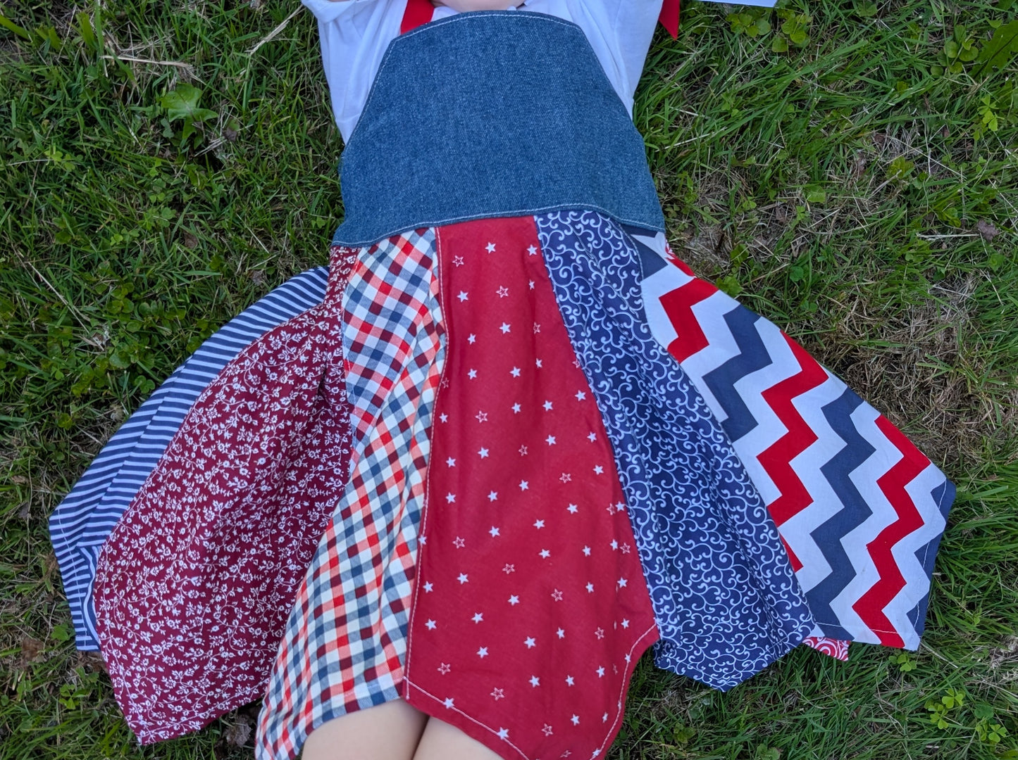 Handkerchief Dress- Red and Blue